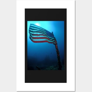 Old Glory on a Sunken Wreck Posters and Art